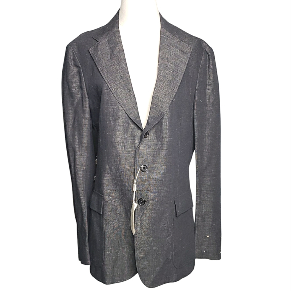 Ralph Lauren Double RL Blazer 42L Sporty Retro Preppy Pinky Blinder Linen Blend